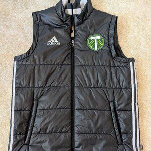 ADIDAS Portland Timbers MLS Soccer Employee Down Vest Size Adult Large